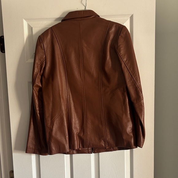 Dialogue  Rich Brown Leather Jacket - Picture 3 of 6